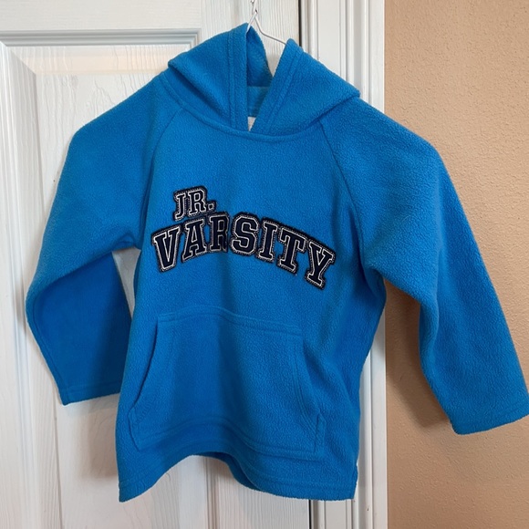 Wonder Kids blue fleece hoodie boys girls 4T jr varsity unisex jacket top - Picture 10 of 12